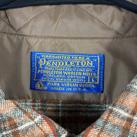 Pendleton Pure Virgin Wool Plaid Button Down Long Sleeve | Size Large - Picture 3 of 4